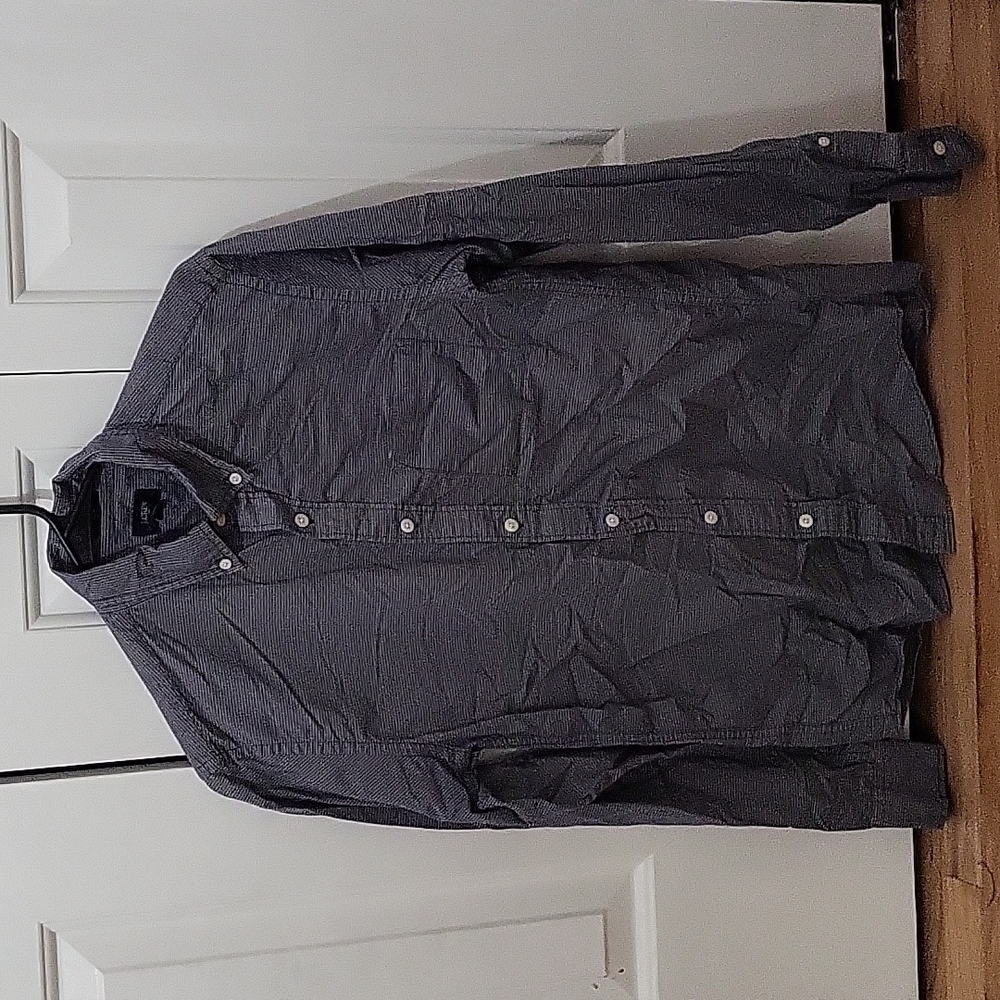 J.Crew grey/black stripe button up size s